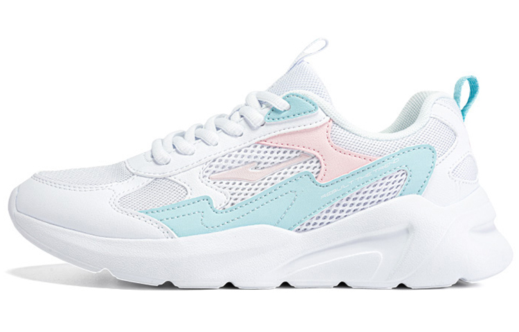 Erke Comfortable Abrasion Resistant Breathable Low top Running Shoes Women’s White Blue