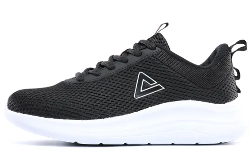 PEAK Qingyi Breathable Cushioning Slip Resistant Abrasion Resistant Low top Running Shoes Women's Black White