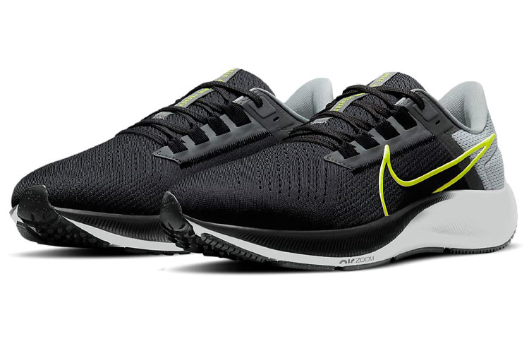 Мужские кроссовки Nike Pegasus 38 (черно-серо-зеленые) — фото 3