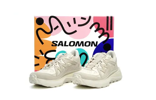 SALOMON ODYSSEY ELMT Cushioning Slip Resistant Low top Casual Running Shoes Unisex White