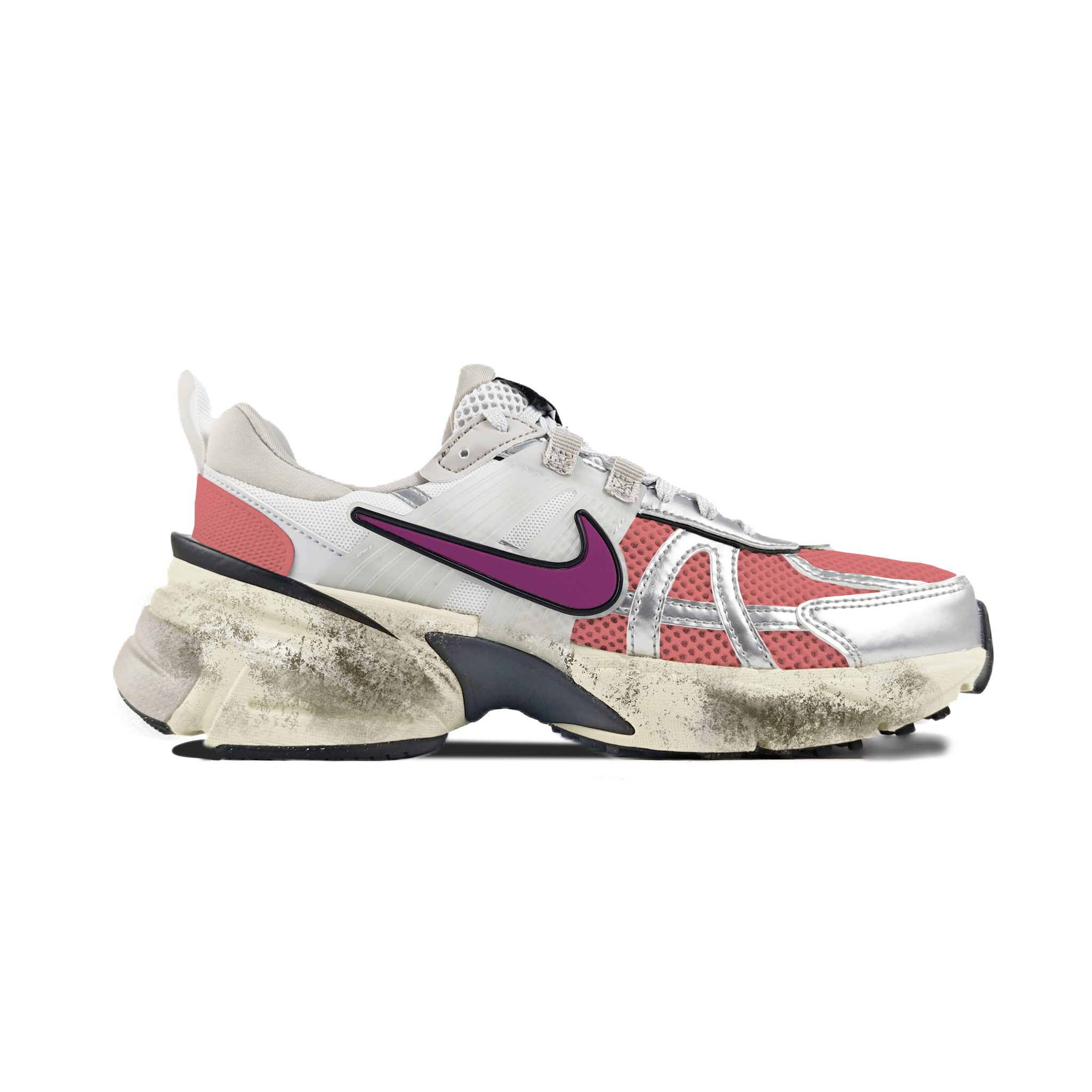 Nike V2K Run Abrasion Resistant Low top Running Shoes Women’s White Orange