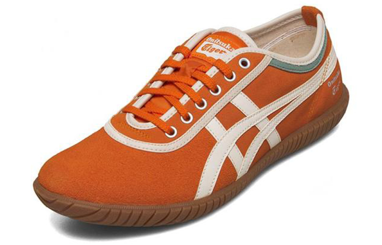 Onitsuka Tiger Tsunahiki Cow Leather, Synthetic Leather Abrasion Resistant Low top Casual Running Shoes Unisex Orange
