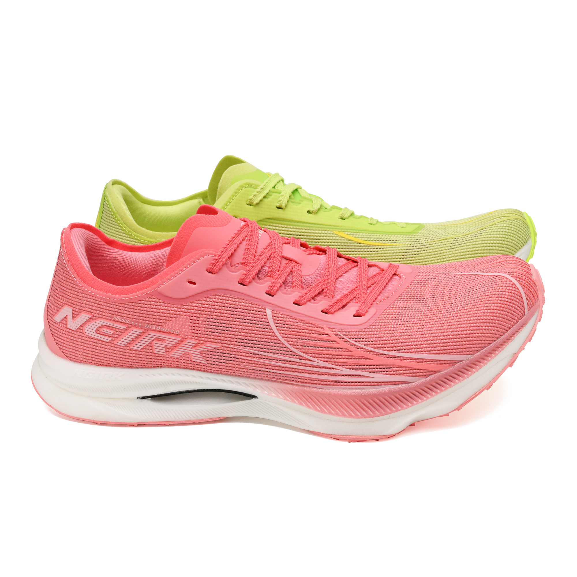 Neirk Low top Supercritical Foam Marathon Sprint Running Shoes Unisex Mismatched Peach Pink And Willow Green