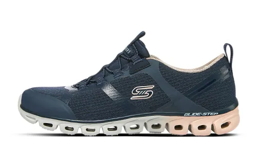 Skechers Glide Step Fabric Sports Breathable And Wear resistant Low top Casual Shoes Women's Marine Blue