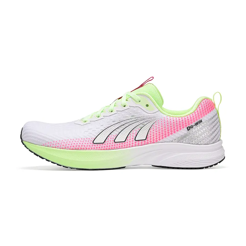 DO WIN Low top Physical Fitness Test Running Shoes Unisex White Neon Green Pink