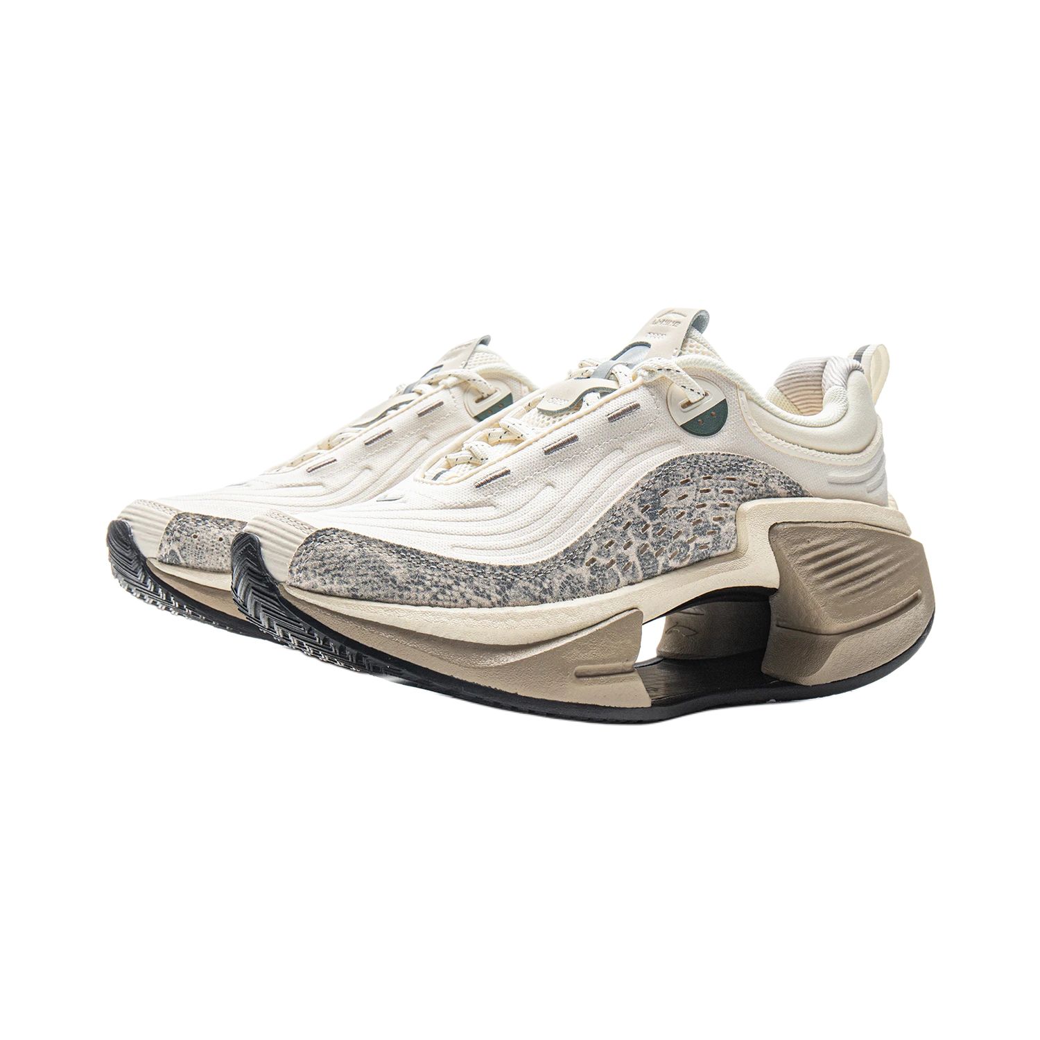 Li Ning Cushioning Abrasion Resistant Lightweight Low top Casual Running Shoes Women’s Ecru Black