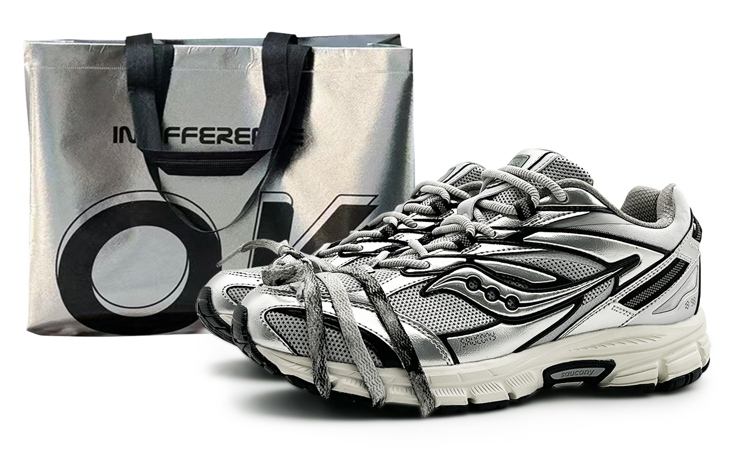 Saucony Slip Resistant Abrasion Resistant Support Low top Running Shoes Unisex Black Gray