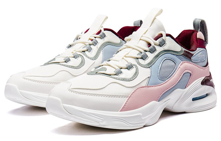 XTEP Running Shoes Women’s Low Top White Pink Green