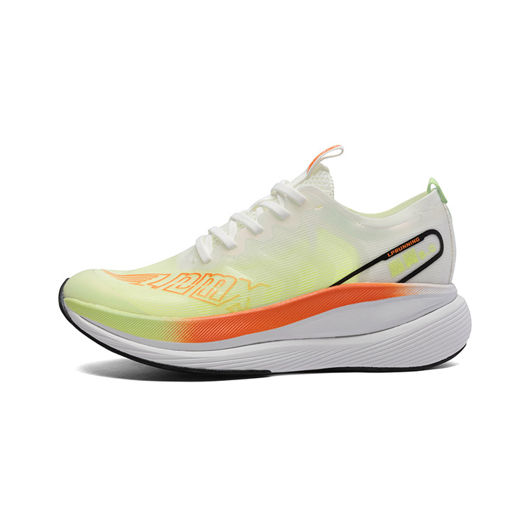 LPMX Fabric Cushioning Breathable Low top Sprint Running Shoes Unisex White Lotus Orange/Olympic Edition