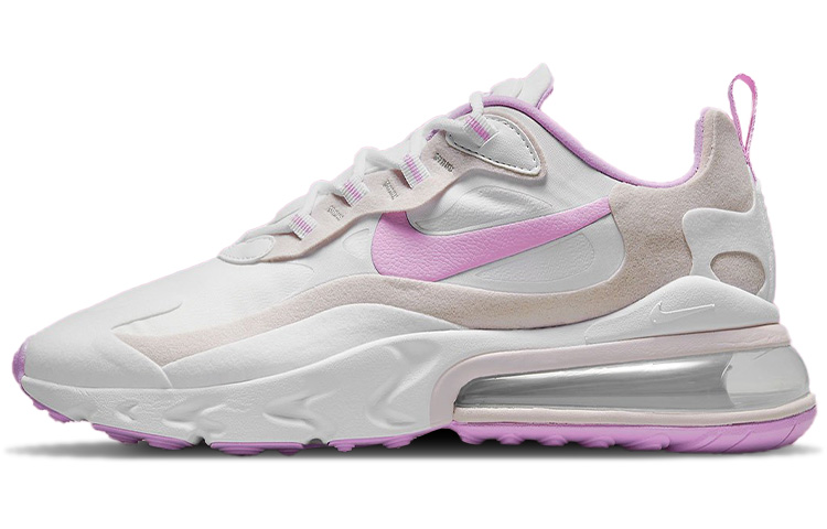 Nike Air Max 270 React retro comfortable and wear-resistant low-top air-cushion running shoes women's off-white purple
