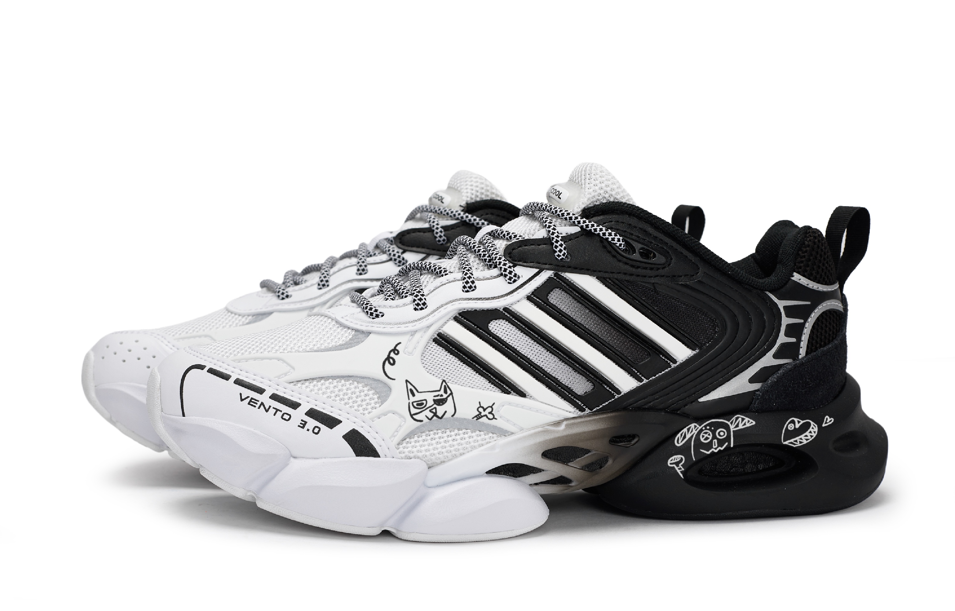 Adidas CLIMACOOL VENTO 3.0 Slip Resistant Abrasion Resistant Low top Running Shoes Men’s White Black