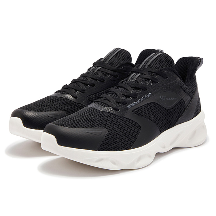 361° Slip Resistant Abrasion Resistant Low top Casual Running Shoes Men’s Black White