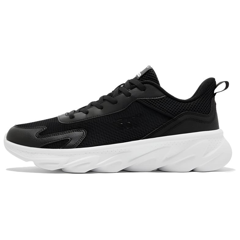 361° Mesh, Synthetic Leather Slip Resistant, Breathable, Lightweight Low top Casual Running Shoes Men’s Black White