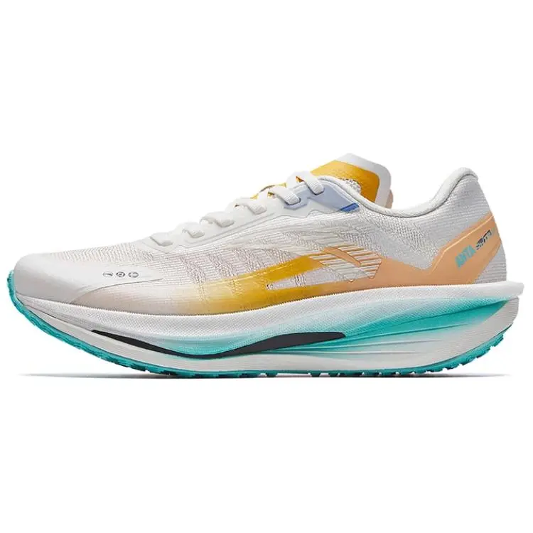 Anta Rocket 6.0 Pro Fabric Low top EVA Midsole Training Racing Running Shoes Women's White Yellow