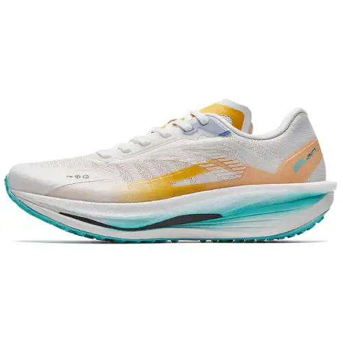 Anta Rocket 6.0 Pro Fabric Low top EVA Midsole Training Racing Running Shoes Women's White Yellow