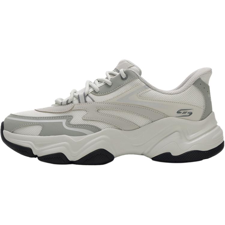 Skechers BOBS Sport Slip Resistant, Abrasion Resistant, Breathable Low top Running Shoes Men’s Gray White