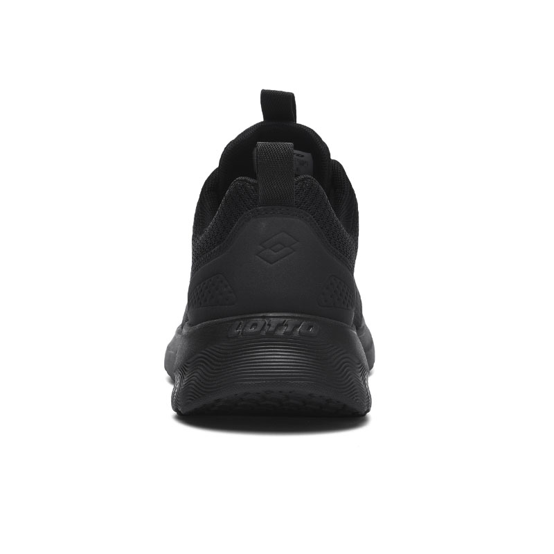 LOTTO Textile, Synthetic Leather Cushioning Slip Resistant Breathable Low top Running Shoes Men’s Black