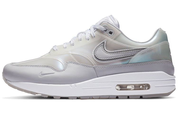 Женские кроссовки Nike Air Max 1 (бело-серебристые) — Белыйсеребристый — фото 1