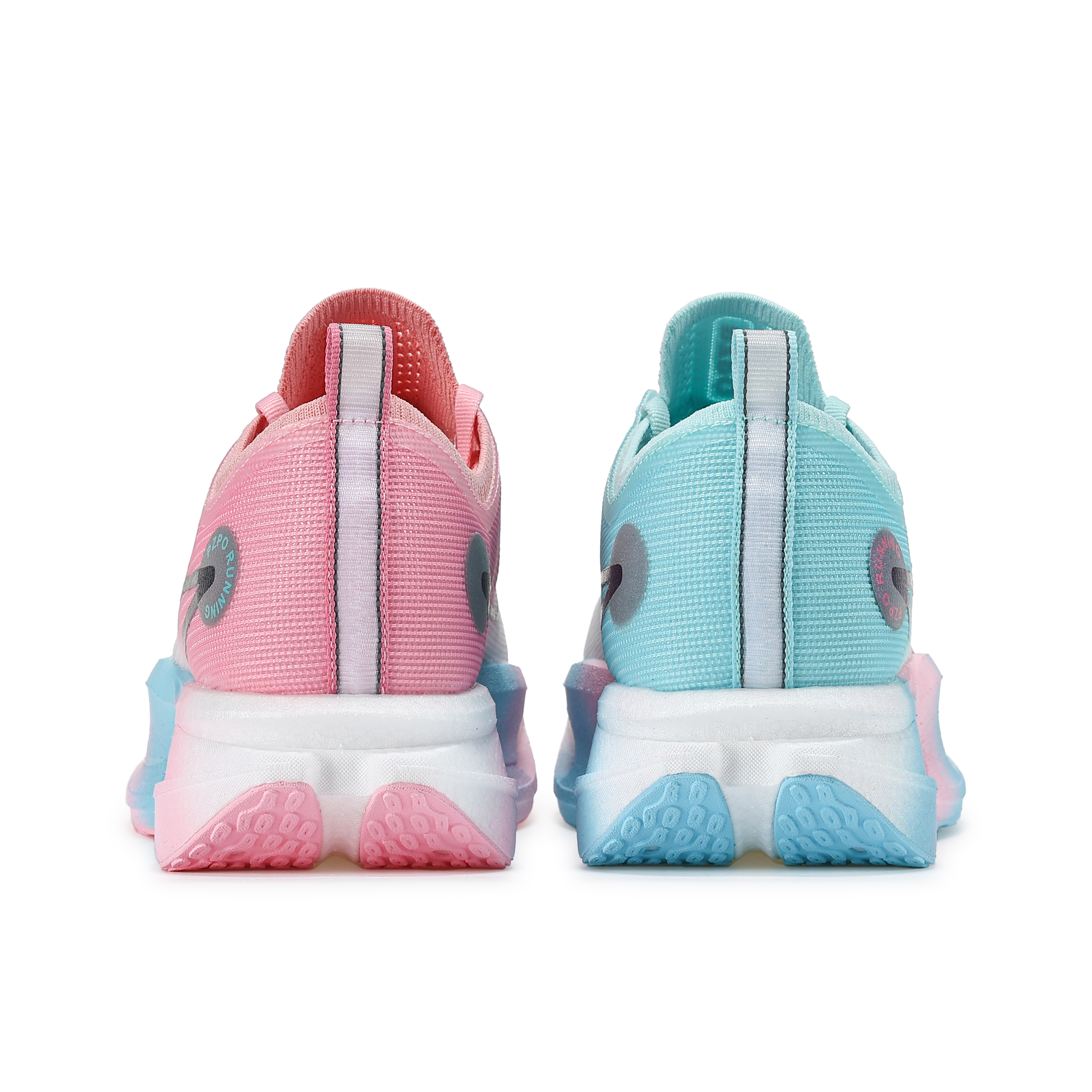 PZPO Low top Running Shoes Unisex Pink Cyan Mismatched