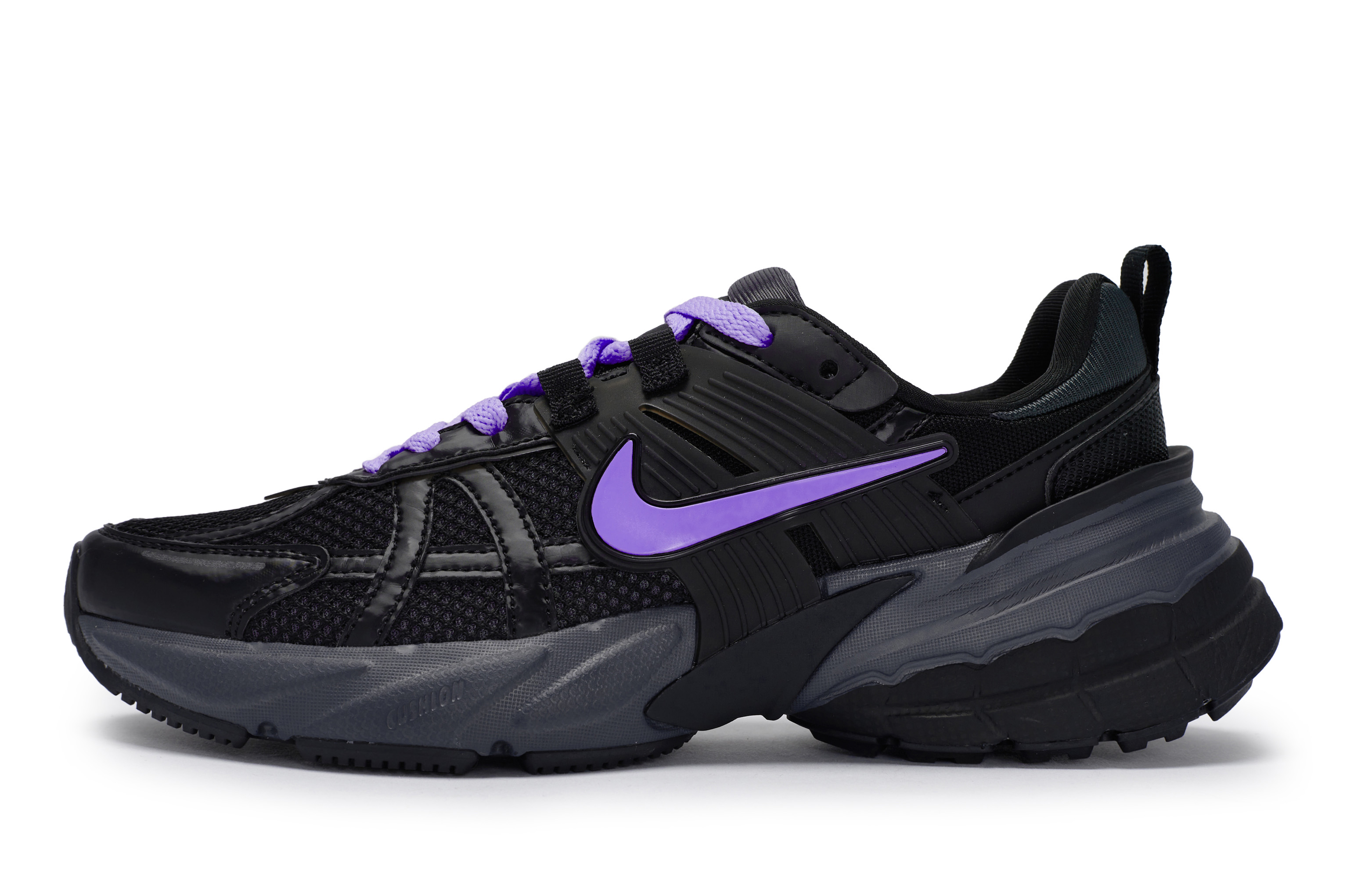 Nike V2K Run Cushioning Abrasion Resistant Waterproof Low top Running Shoes Unisex Black Purple