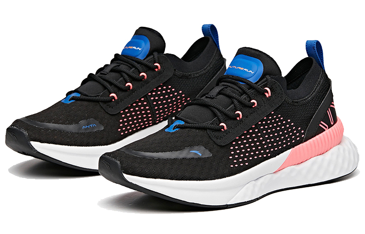 ANTA Running Shoes Women’s Low Top Black/Fluorescent Electric Pink/Anta White