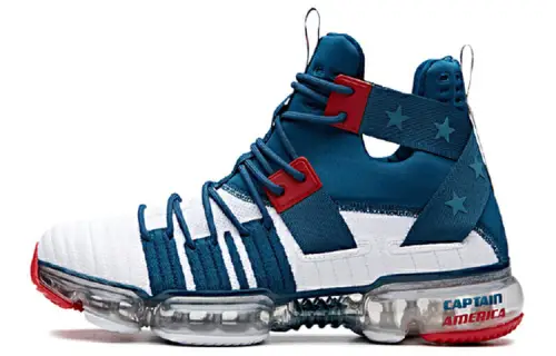MARVEL x Anta SEEED Cushioning Slip Resistant Lightweight High top Running Shoes Men's Blue White Red