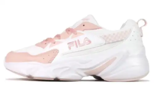 FILA Trendy Abrasion Resistant Breathable Low top Trendy Running Shoes Women's White Pink