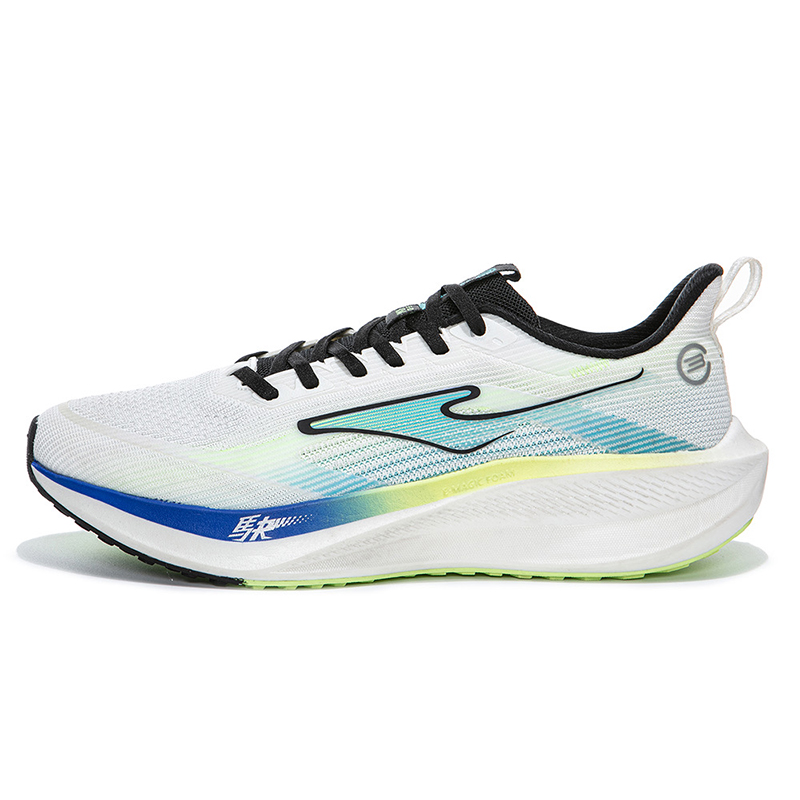 Erke Cushioning Slip Resistant Abrasion Resistant Breathable Lightweight Low top Running Shoes Men’s White Blue