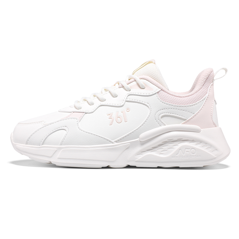 361° Slip Resistant Abrasion Resistant Low top Running Shoes Women’s White Pink