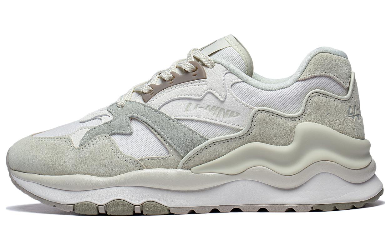Li Ning 001 Mountains And Seas Comfortable Slip Resistant Low top Running Shoes Women's Ivory Light Tea Brown Green
