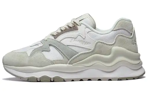 Li Ning 001 Mountains And Seas Comfortable Slip Resistant Low top Running Shoes Women's Ivory Light Tea Brown Green