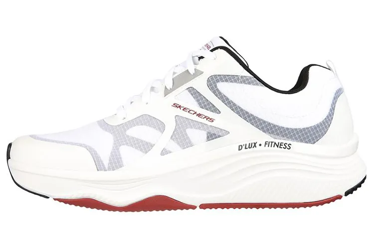Skechers D'lux Fitness Casual Low top Running Shoes Men's White Black Red