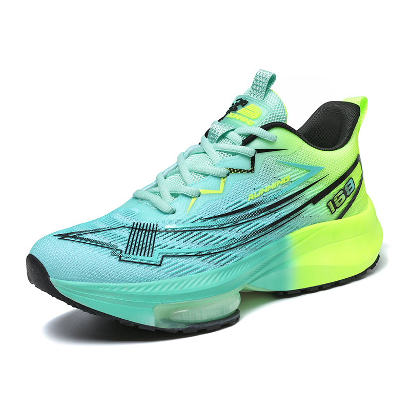 MEKY Running Shoes Men’s Low Top Black/White/Green
