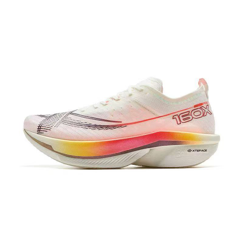 XTEP 160X 6.5PRO Low top Carbon Plate Marathon Running Shoes Men's White Red