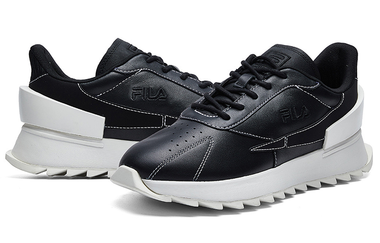 FILA FUSION Comfortable Mesh, Textile, Synthetic Leather Low top Running Shoes Women’s Black