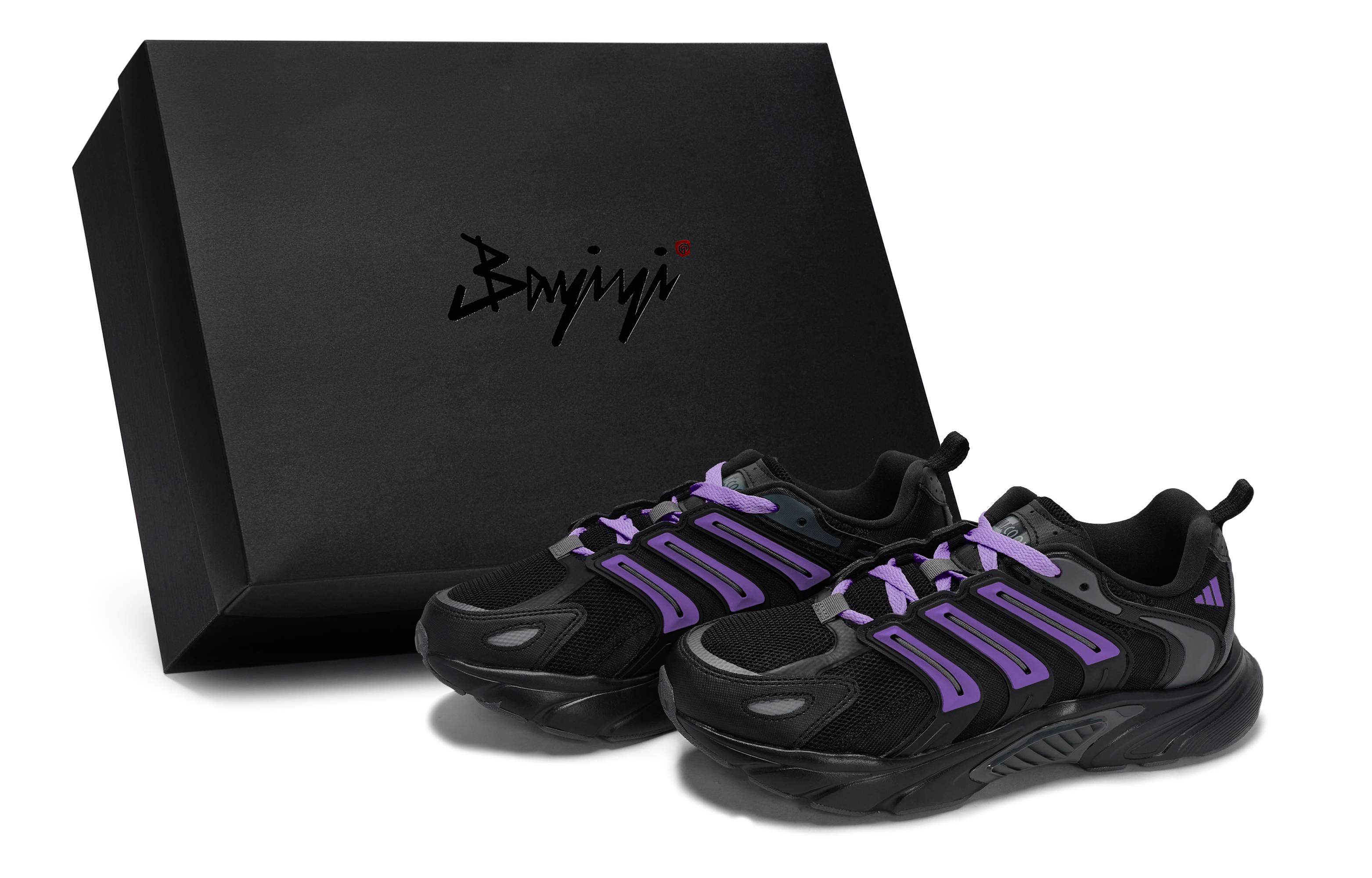 Adidas CLIMACOOL BOUNCE Slip Resistant Abrasion Resistant Low top Running Shoes Unisex Black Purple