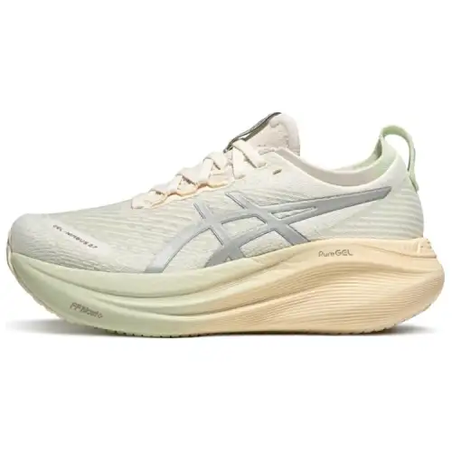 ASICS GEL NIMBUS 27 Abrasion Resistant Breathable Low top Long Distance Running Shoes Women's Milk White