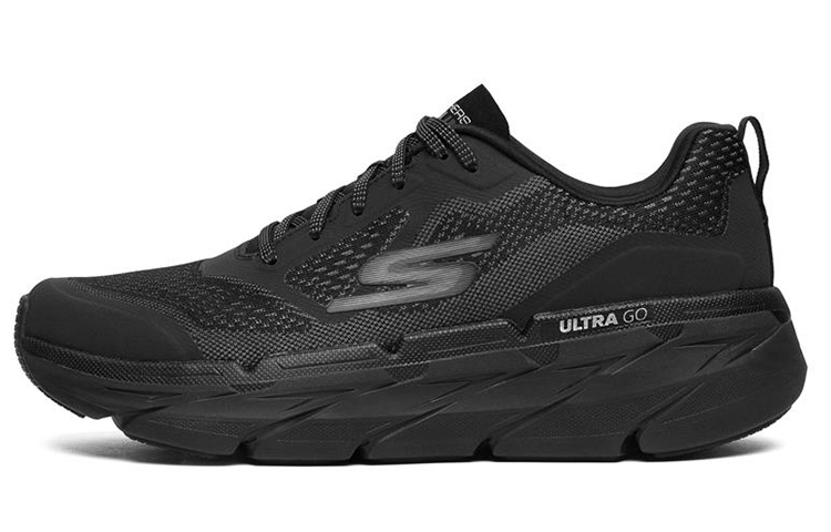 Skechers Skechers Max Cushioning Star Shoes Thick-soled Cushioning Mesh Night Running Stable Morning Running Lightweight Running Shoes Men's Black Gray