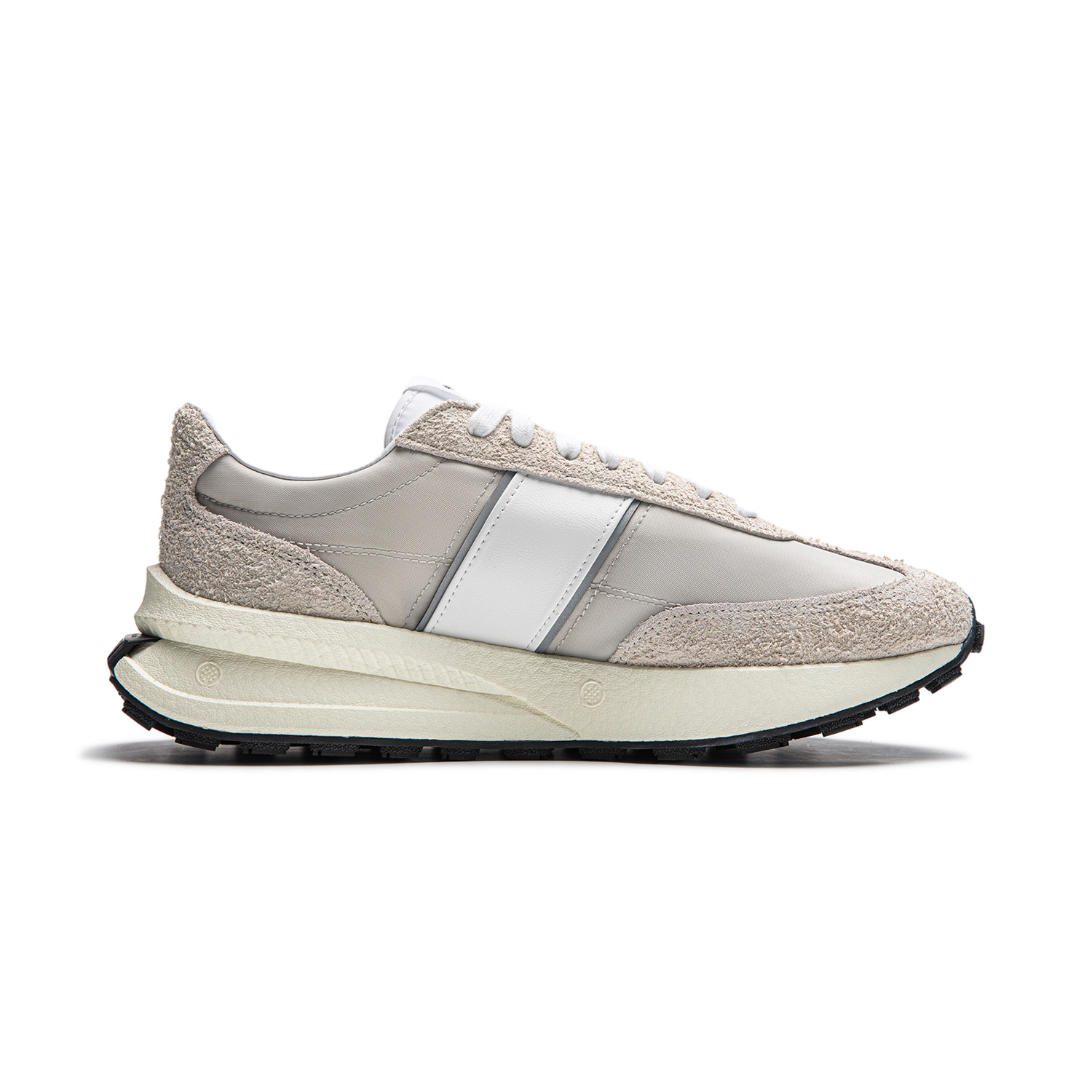 Li Ning Cushioning, Wear Resistant Low top Running Shoes Unisex Gray Beige