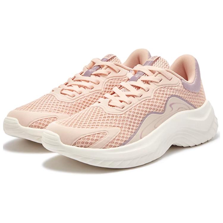 361° Breathable Abrasion Resistant Coverage Low top Sprint Casual Running Shoes Women’s White Pink