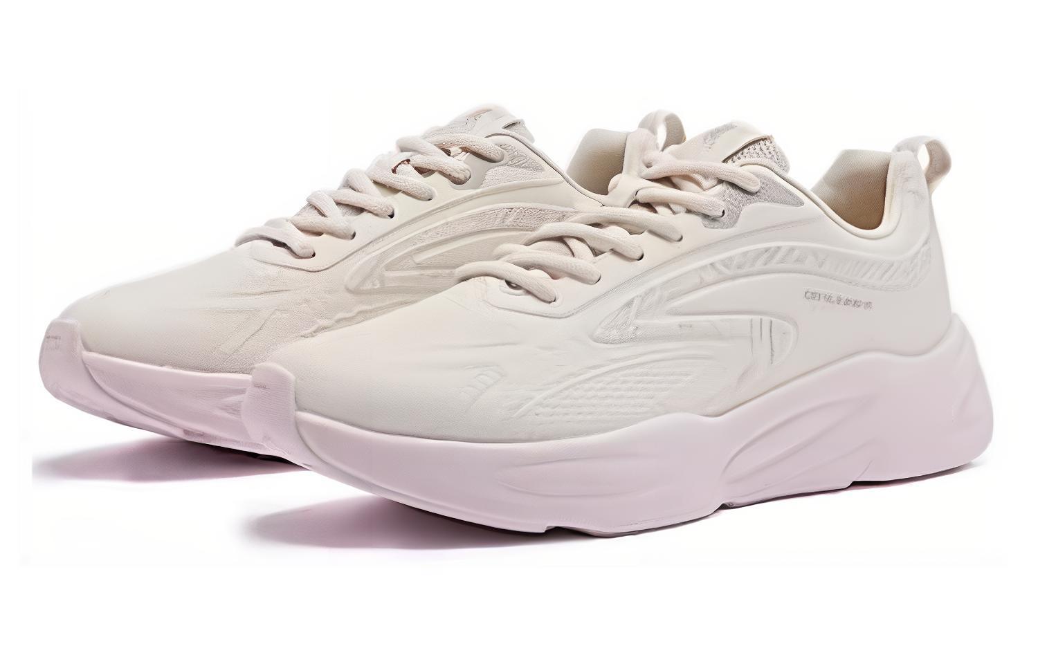QIAODAN Lightweight Cushioning Slip Resistant Low top Running Shoes Women’s White Pink