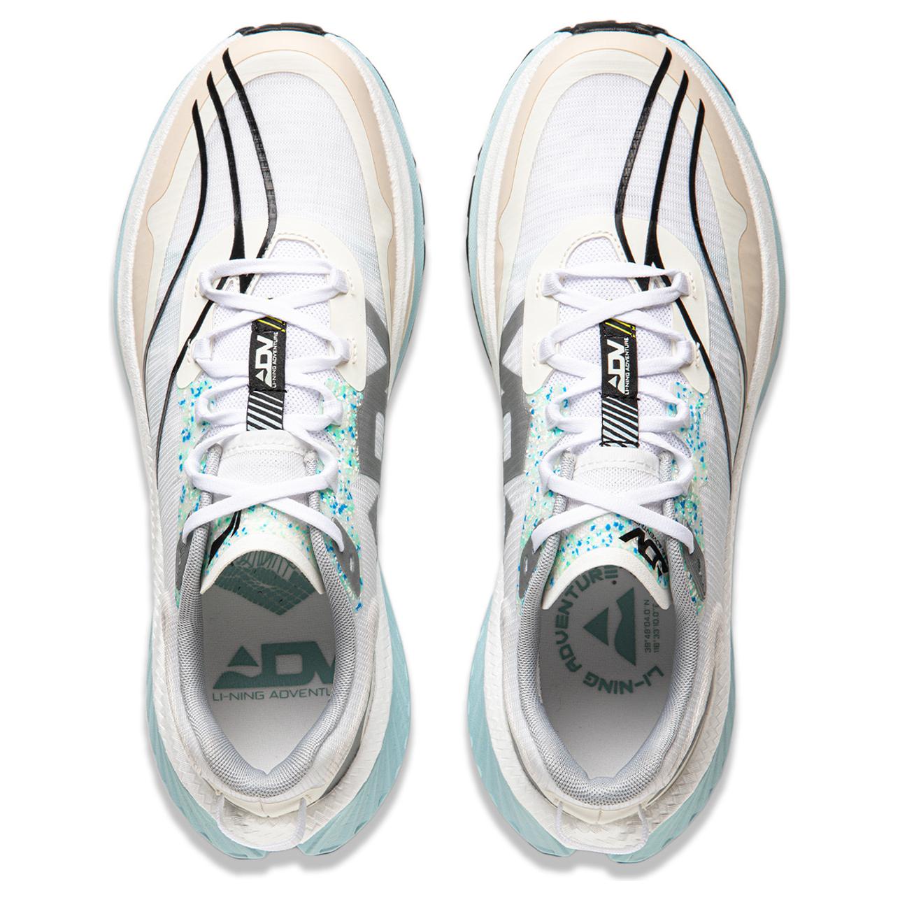 Li Ning Fabric Cushioning Slip Resistant Abrasion Resistant Support Rebound Low top Casual Running Shoes Men’s Ecru