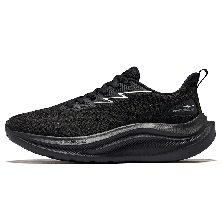 Erke Wind Flight 3.0 Cushioning Rebound Breathable Low top Casual City Commuting Sprint Running Shoes Men’s Jet Black