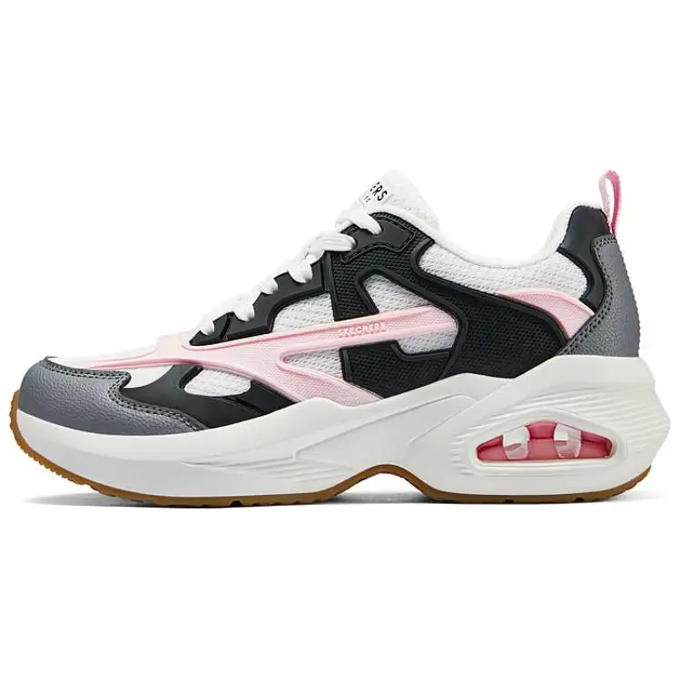 Skechers Abrasion Resistant Cushioning Slip Resistant Low top Running Shoes Women's White Black Pink