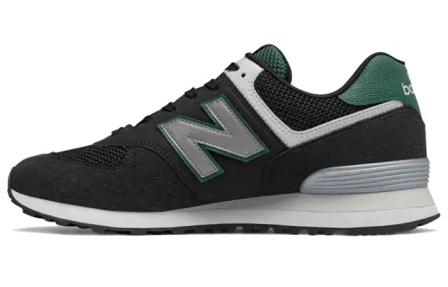 New Balance 574 Series Pebbled Sport Sneakers Black/Green