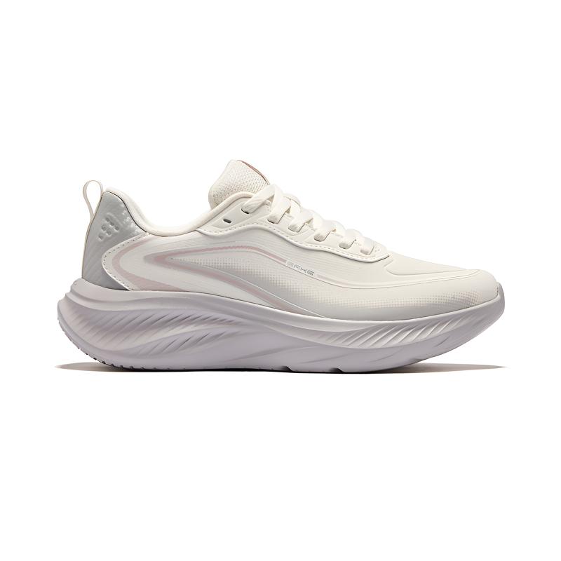 Erke Cloud Chase Running Shoes Women’s Low Top Microcrystal White, Mist Gray