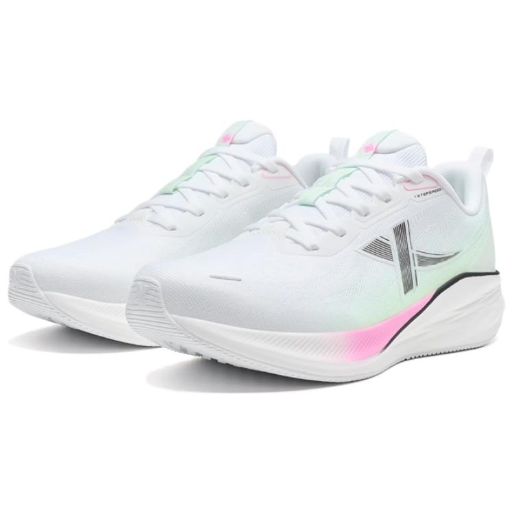 XTEP 5.0LITE Slip Resistant Abrasion Resistant Low top Casual Running Shoes Women’s White Green Pink
