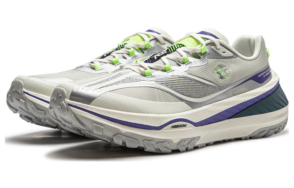 Li Ning De Lu Series Cushioning Slip Resistant Abrasion Resistant Low top Running Shoes Men’s Silver Gray