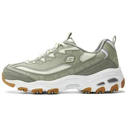 Skechers D'Lites 1.0 Abrasion Resistant Breathable Low top Running Shoes Women's Green White