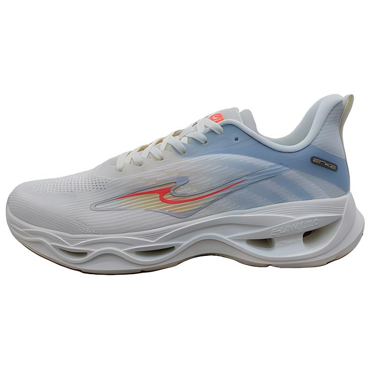 Erke Comfortable Cushioning Breathable Low top Platform Casual Running Shoes Unisex White
